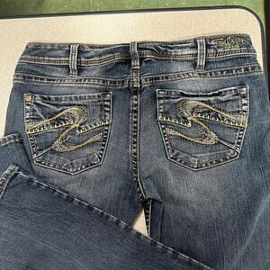Vintage Y2K Jeans Womens Size 31 Medium Wash Embroidered Pockets Bootcut Cowgirl